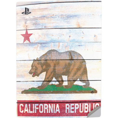 California Flag Light Wood PS5 Digital Edition Console Skin